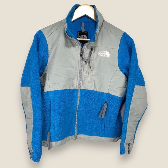 The North Face Denali Fleece Jacket Womens XS Gray Blue Full Zip Pockets Outdoor - Picture 1 of 13